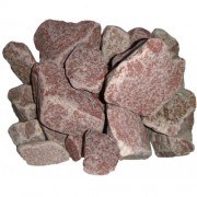 Камни для бани Малиновый кварцит обвалованный 20 кг, крупный (70-140мм)