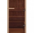 Дверь для бани ComfortProm 700х1900 БРОНЗА ПРОЗРАЧНАЯ коробка ОСИНА