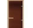 Дверь для бани ComfortProm 700х1900 БРОНЗА МАТОВАЯ коробка ОСИНА