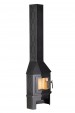 Печь-камин Мюнхен пристенно угловой Компакт черный