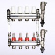 Коллекторная группа VALTEC 1 3/4 (4 вых.) c регулировочными клапанами и расходомерами