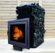 Печь банная ComfortProm РЕТРО ЧУГУН закрытая каменка панорама 26 м3