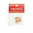 Удлинитель латунный внутренняя-наружная 1/2"X10 мм AV ENGINEERING (AVE301001)