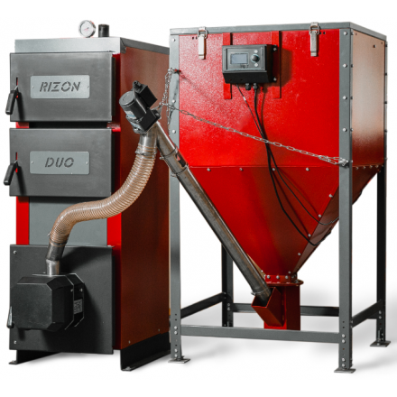 Твердотопливный котел Теплоприбор Rizon 20 DUO (с бункером без горелки)