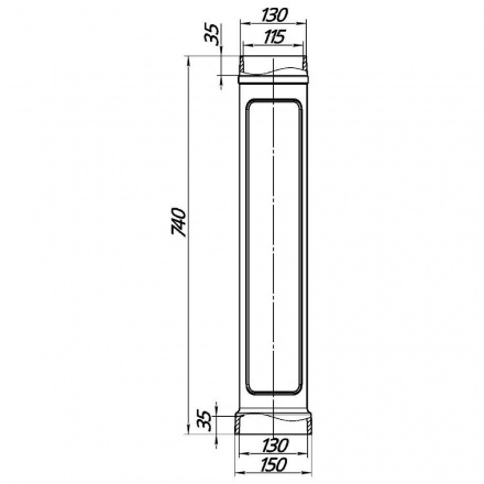 Стартовый дымоход ProMetall D 115 L 740 черный