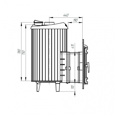 Печь банная ProMetall Атмосфера L в ламелях Россо Леванто