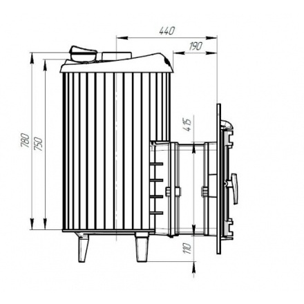Печь банная ProMetall Атмосфера L в ламелях Окаменевшее дерево
