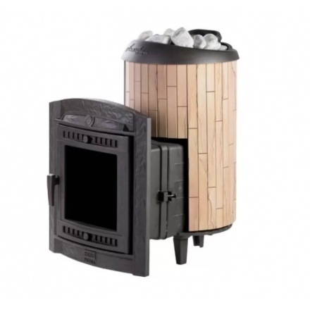 Печь банная ProMetall Атмосфера L в ламелях Окаменевшее дерево