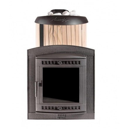 Печь банная ProMetall Атмосфера L в ламелях Окаменевшее дерево