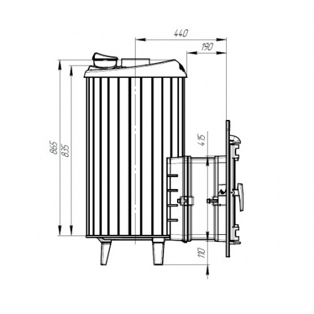 Печь банная ProMetall Атмосфера XL в ламелях Окаменевшее дерево