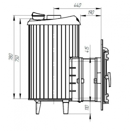 Печь банная ProMetall Атмосфера L+ в ламелях Россо Леванто наборный рисунок