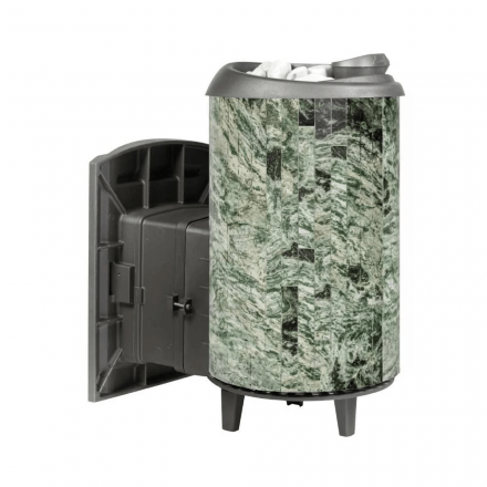 Печь банная ProMetall Атмосфера L+ в ламелях Жадеит наборный рисунок