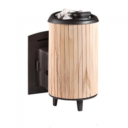 Печь банная ProMetall Атмосфера L+ в ламелях Окаменевшее дерево наборный рисунок