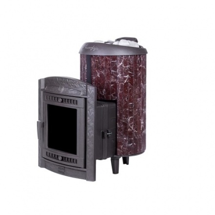 Печь банная ProMetall Атмосфера L+ в ламелях Россо Леванто наборный рисунок