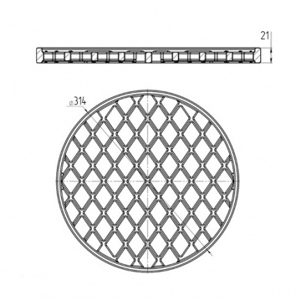 Решетка чугунная круглая СТЕЙК 314мм