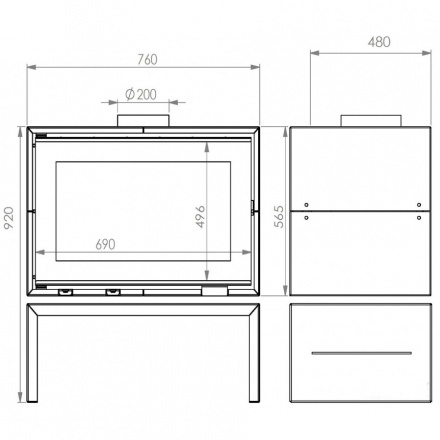 Печь-камин A. Caminetti PANORAMA 75