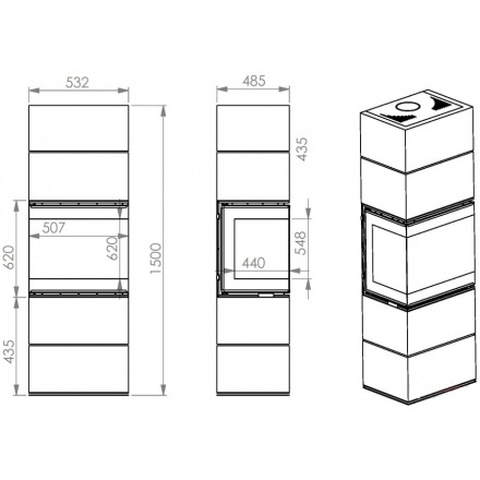 Печь-камин A. Caminetti SCANDINAVIAN 50BH