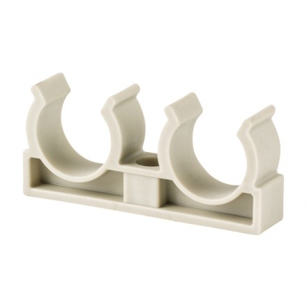 Клипса (опора) для труб ПП двойная 20 РосТурПласт