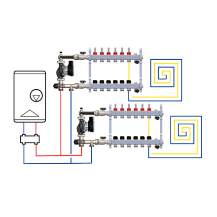 Смесительный узел теплого пола Barberi 27B040N4M3