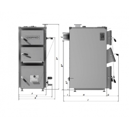 Твердотопливный котел DEFRO KDR 50