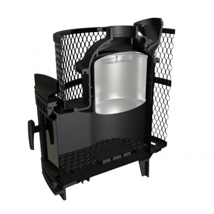 Печь для бани ProMetall Атмосфера М короткий топливный тоннель сетка нержавейка