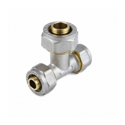 Тройник переходной никелированный 26х16х26 обжимной