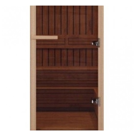 Дверь для бани ComfortProm 700х1900 БРОНЗА ПРОЗРАЧНАЯ коробка ОСИНА