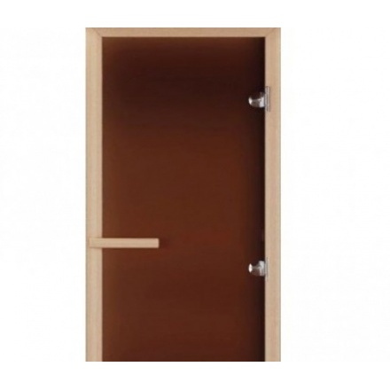 Дверь для бани ComfortProm 700х1900 БРОНЗА МАТОВАЯ коробка ОСИНА