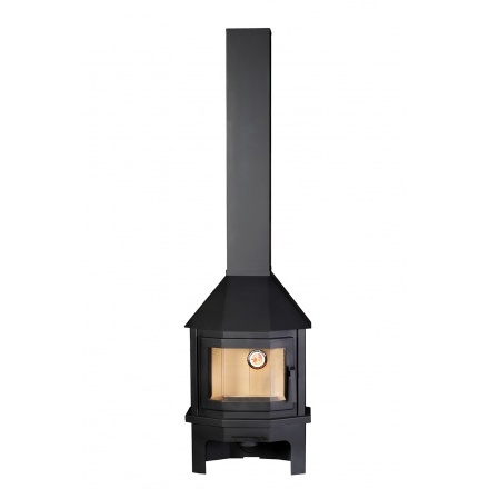 Печь-камин Мюнхен пристенно угловой Компакт черный