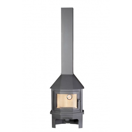 Печь-камин Мюнхен пристенно угловой Компакт графит