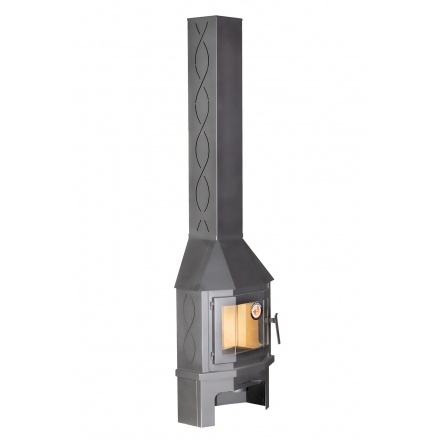 Печь-камин Мюнхен пристенно угловой Компакт графит