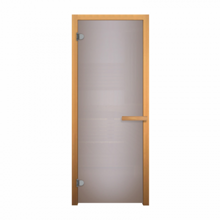 Стеклянная дверь для сауны Везувий Сатин Матовая 1900x700 716 CR (осина, стекло 6 мм, 2 петли)