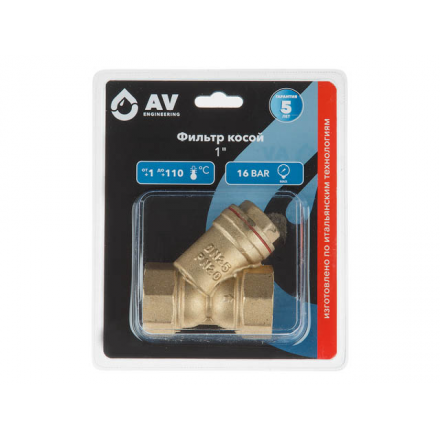 Фильтр косой латунный 1" AV ENGINEERING (AVE3680101)