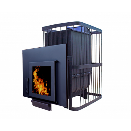 Печь банная ComfortProm РЕТРО ПРЕМИУМ ЧУГУН закрытая каменка стекло 26 м3