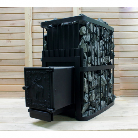 Печь банная ComfortProm РЕТРО СТАЛЬ 8 мм закрытая каменка 26 м3