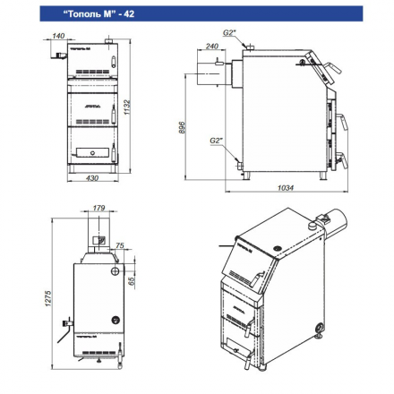 Твердотопливный котел Zota Тополь-М 42