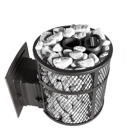 Печь для бани ProMetall Атмосфера М короткий топливный тоннель сетка нержавейка