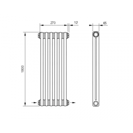 Радиатор Arbonia 2180 6/2/24/12/1/3/12/3/0/0 CF RAL 7016 matt