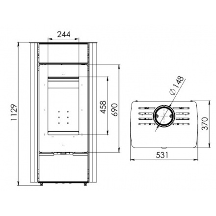 Печь-камин АОТ 7.0-01 в модификации Нарочь В