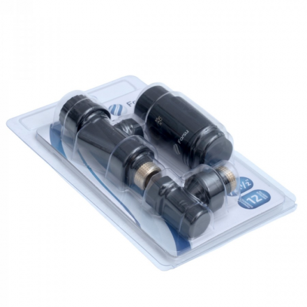 Комплект радиаторный с термоголовкой Forsu 1/2 осевой черный