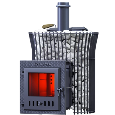 Печь для бани AVANGARD ЗК 25 (М) Ураган в сетке Тюльпан