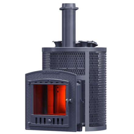 Печь для бани Гефест Авангард ЗК 35 (П2) Ураган круглая сетка