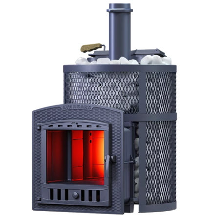 Печь для бани Гефест Авангард ЗК 35 (П2) Ураган круглая сетка