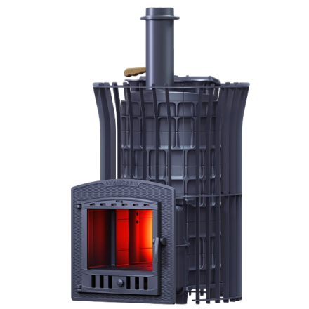 Печь для бани Гефест Авангард ЗК 40 (П2) Ураган в сетке Тюльпан