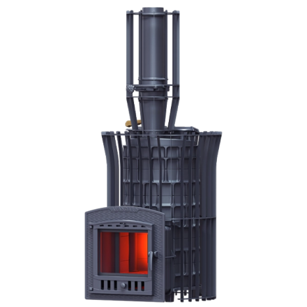 Печь для бани Гефест Авангард ЗК 40 (П2) Ураган в сетке Тюльпан