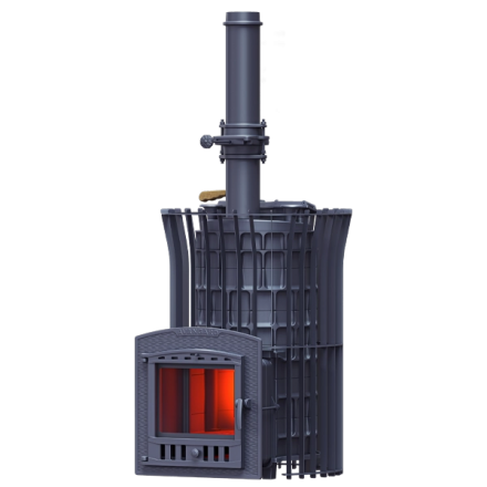 Печь для бани Гефест Авангард ЗК 40 (П2) Ураган в сетке Тюльпан