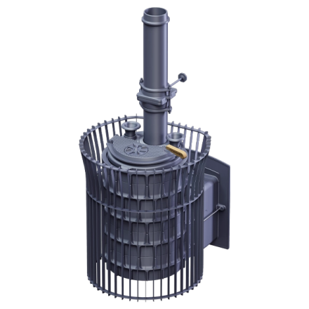 Печь для бани Гефест Авангард ЗК 40 (П2) Ураган в сетке Тюльпан
