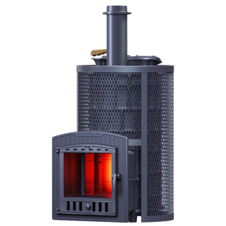 Печь для бани Гефест Авангард ЗК 40 (П2) Ураган круглая сетка