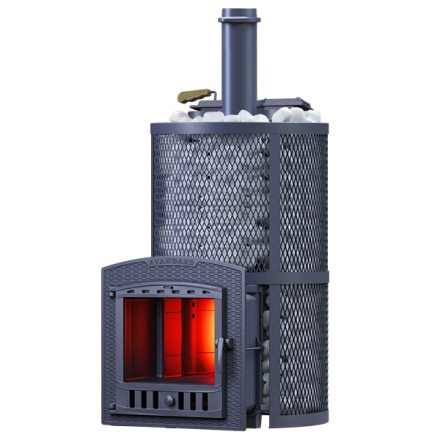 Печь для бани Гефест Авангард ЗК 40 (П2) Ураган круглая сетка