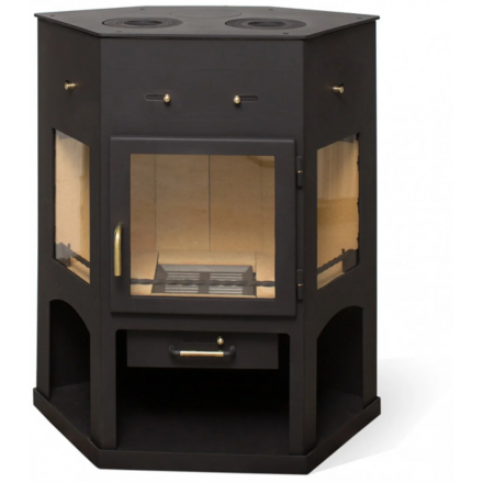 Печь-камин Мета-бел АОТК 11.0 (в модификации Енисей с плитой)